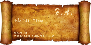 Hódi Alex névjegykártya