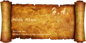 Hódi Alex névjegykártya